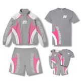 State Track Short Set w/ Tee - Pink Stone